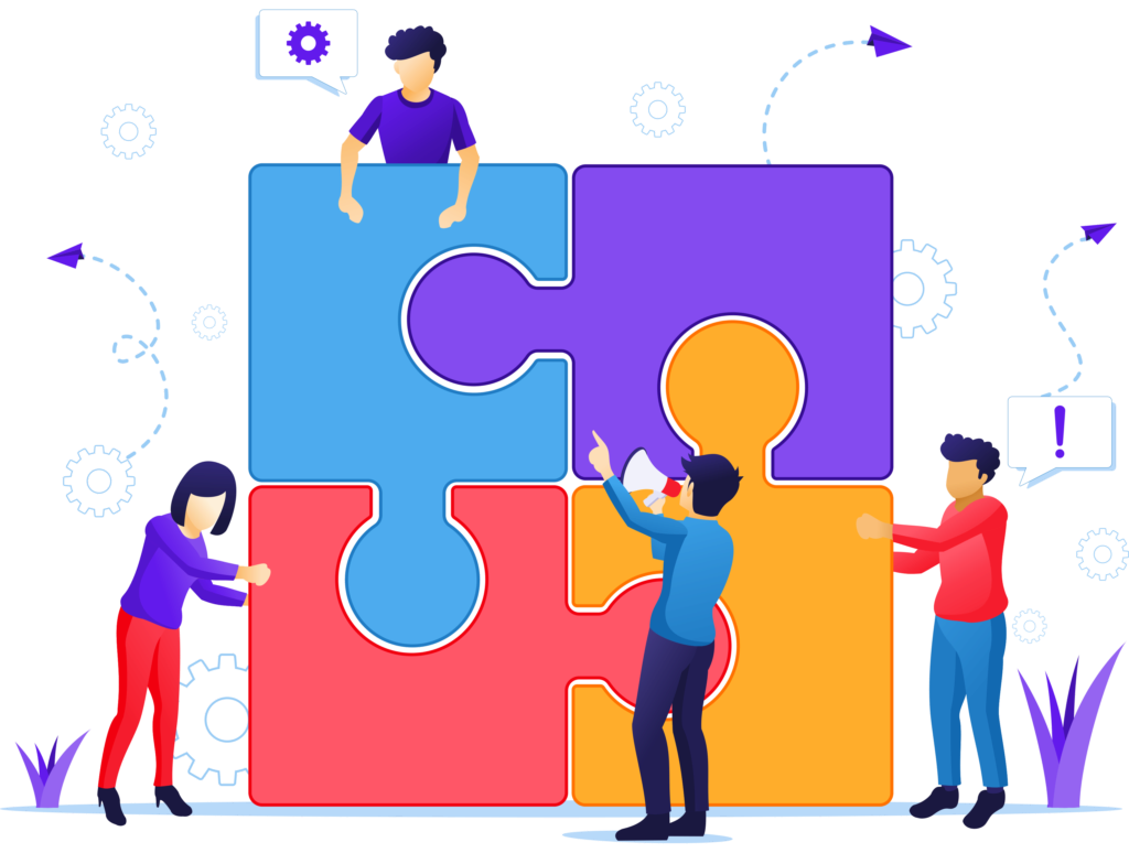 People putting a puzzle